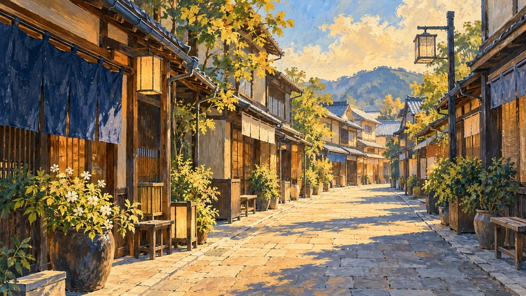 文化と日常を表した象徴的なイラスト